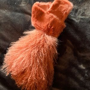 Rabbit and Mongolian fur scarf by Renee NY
